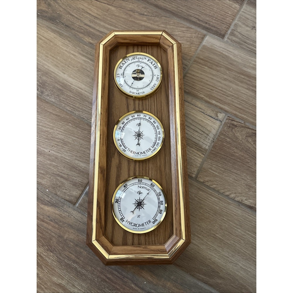 Vintage Elgin Weather Station Temperature Hygrometer &‎ Barometer Forecaster 17"